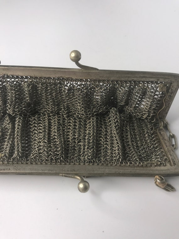 French antique mesh purse silver victorian - image 6