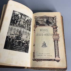 French vintage missal religious prayer book church decoration