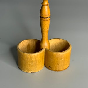 French vintage wooden salt and pepper shakers kitchen décor
