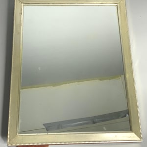 French vintage wood silver color mirror with stand