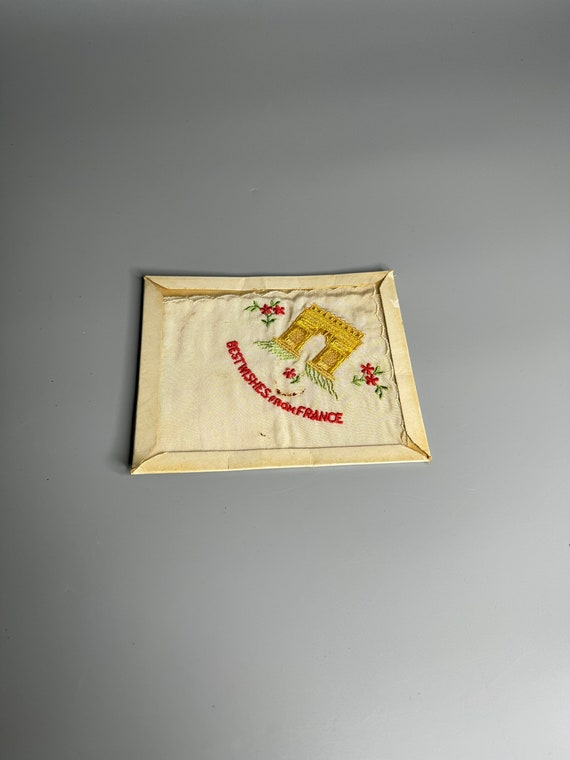 French vintage  Paris souvenir handkerchief Arc de