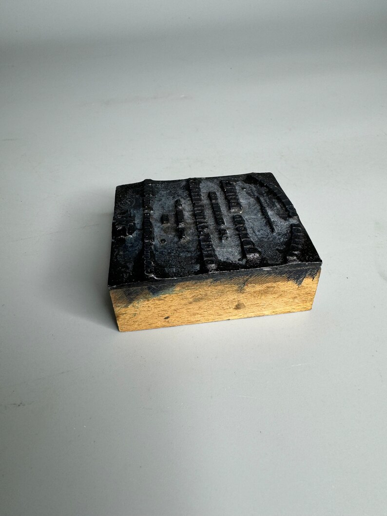 Used Ink Stamp French Vintage Rectangular Used Ink Stamp Collectible Steel & Wood Does ...