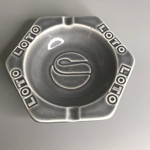 French vintage Gien France ceramic pottery ashtray advertising LOTO