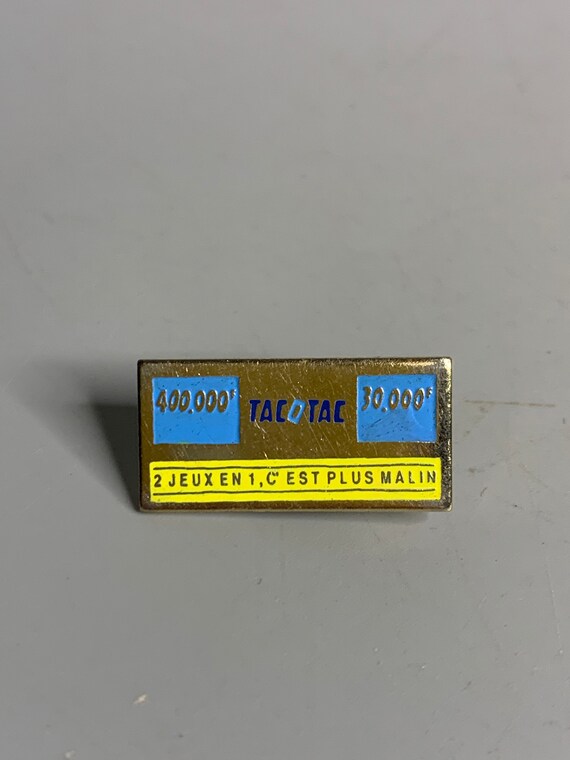 French vintage lapel pin advertising TacOTac gamb… - image 2