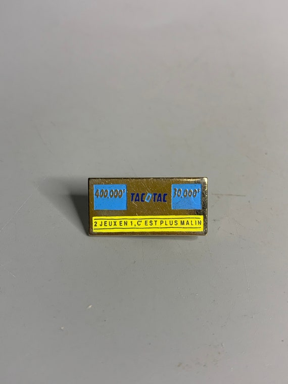 French vintage lapel pin advertising TacOTac gamb… - image 1
