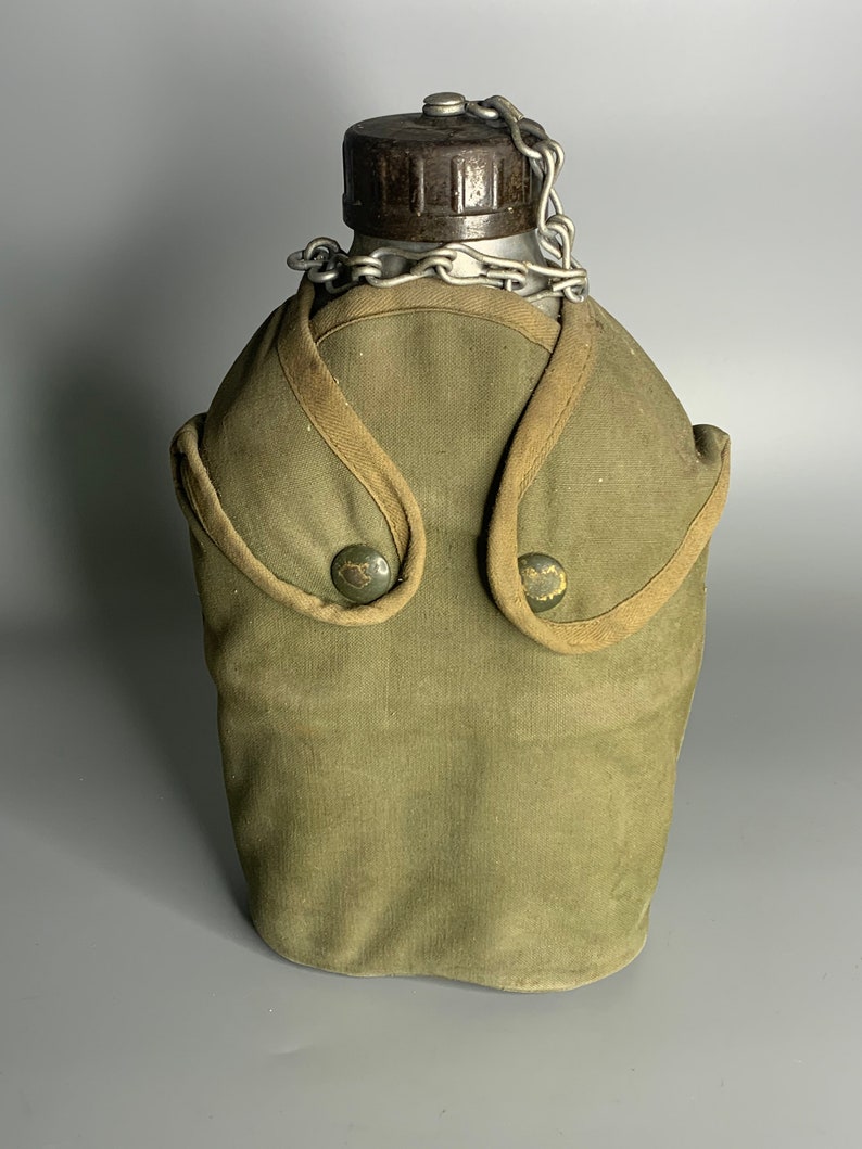 French Army Style Drinking Flask Water Bottle Military Canteen pot w pouch OD