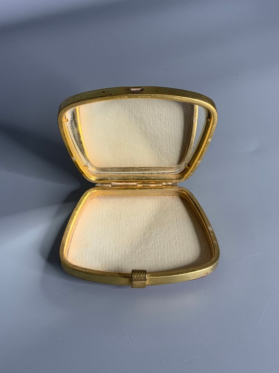 French vintage compact powder box and pocket hand… - image 3