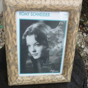 Marco de cristal de fotos vintage francés con estrella de cine fotográfico Romy Schneider Studio Harcourl Paris kitsch decoración del hogar mi-century country