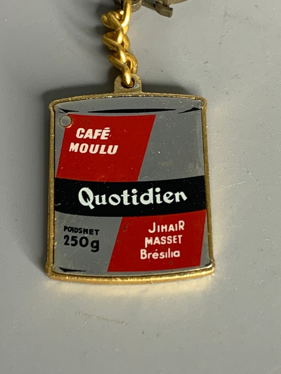 French vintage keychain holder advertising Quotid… - image 3