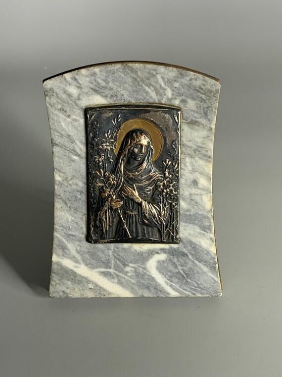 クリスマス 装飾 アンティーク 金属製 壁掛け フランス 教会 マリア