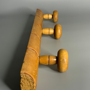 French coat hanger vintage bamboo wooden coat hanger with 3 mushrooms hooks wall hanging decoration