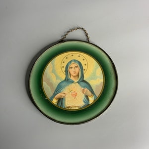 French vintage wall hanging religious souvenir church decoration