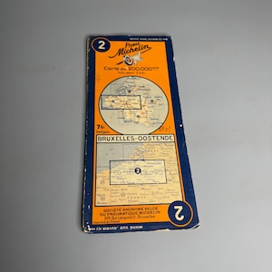 French vintage Michelin map Bruxelles-Oostend