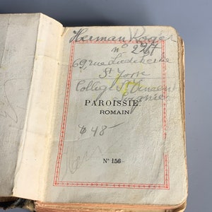 French antique small book Paroissien missal romain religious book