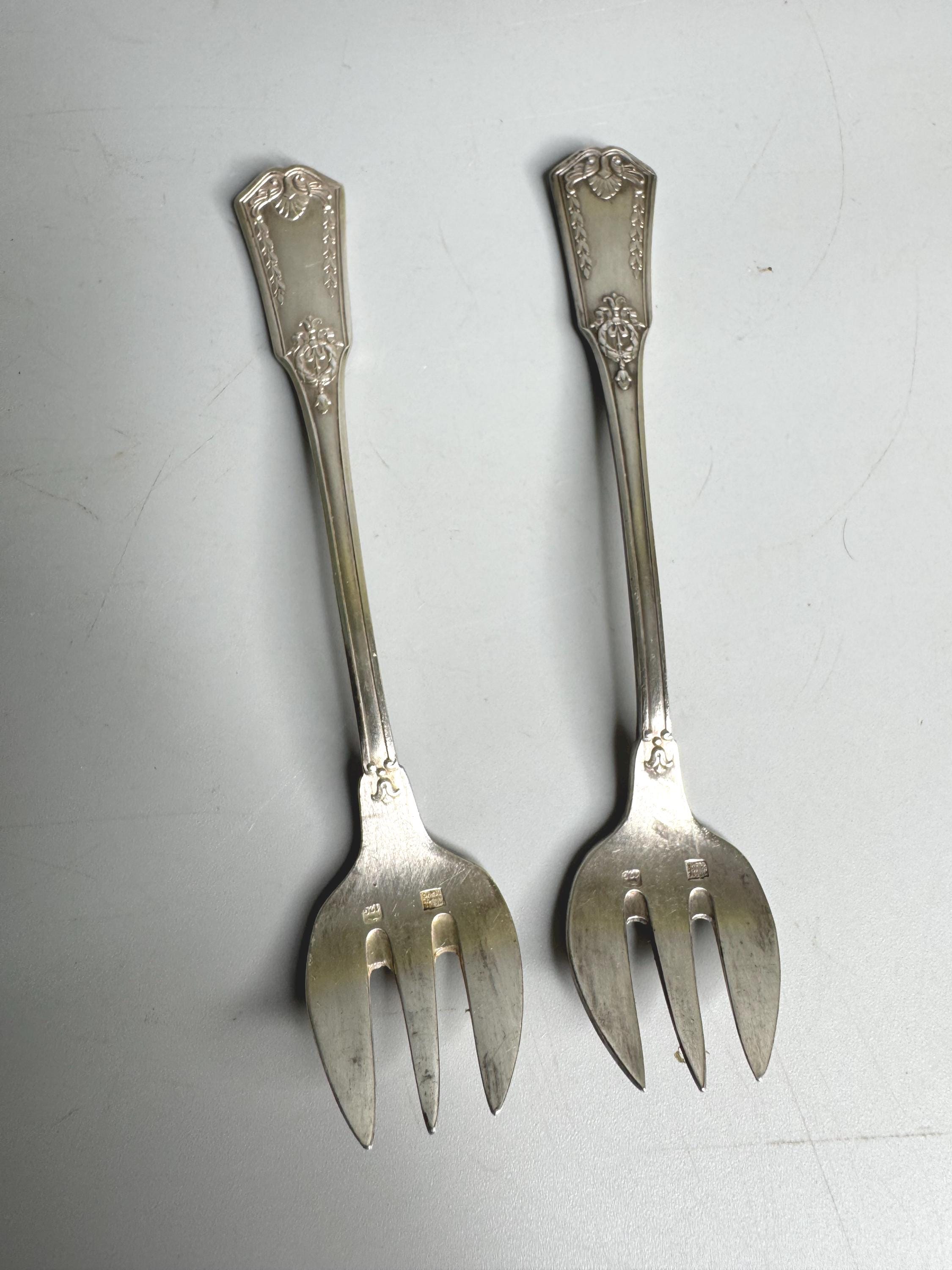 フランスアンティークシルバーデザートフォーク2本セットキッチン用品