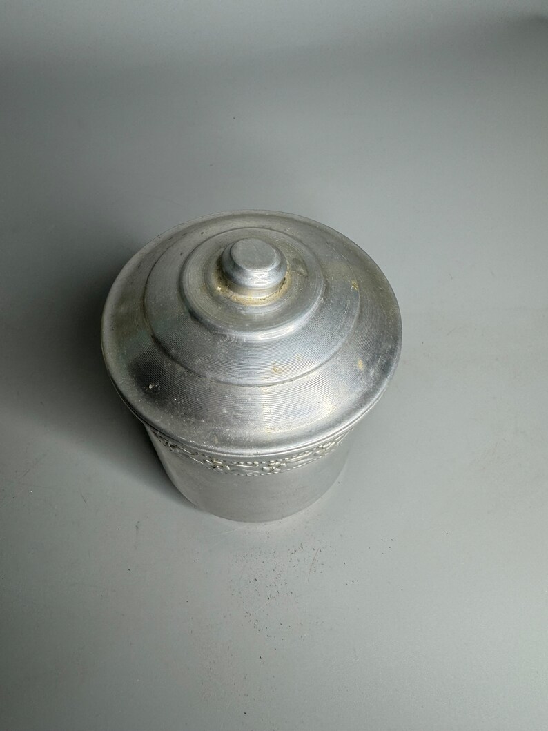 French Vintage Aluminum Chicoree Canister Small Collectible Kitchenware