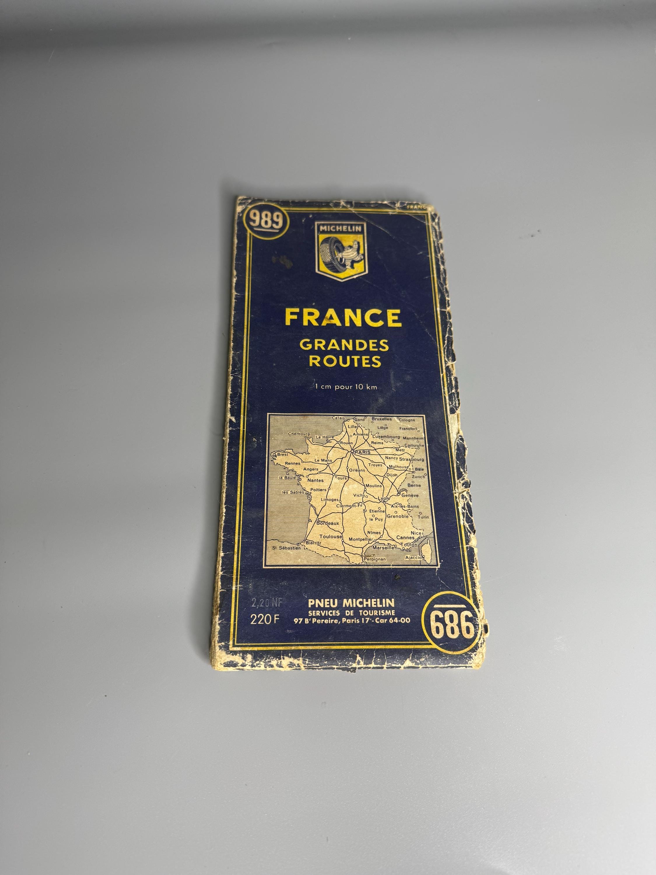 French Vintage Michelin Map Collectible France Grandes Routes No