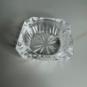 French vintage crystal glass ashtray tobacco