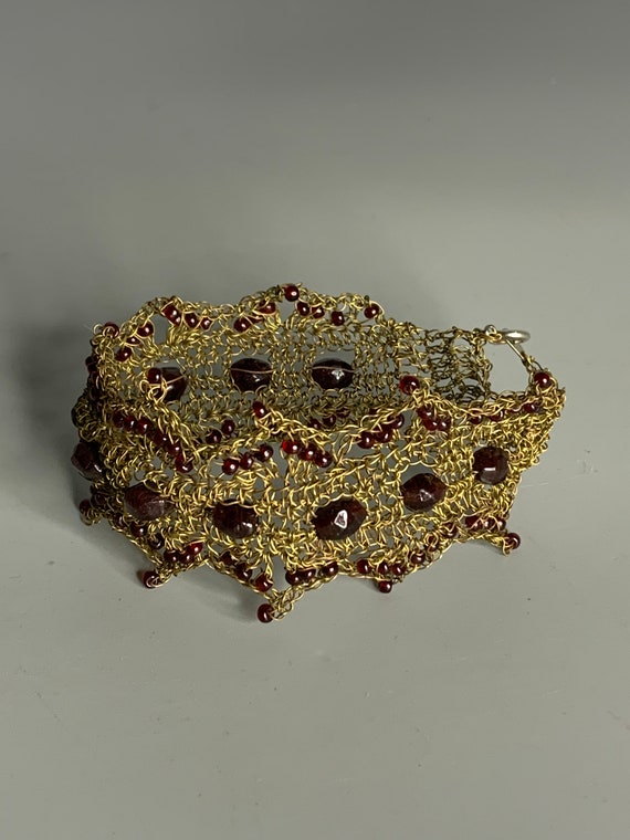 French vintage bracelet victorian style mesh - image 2