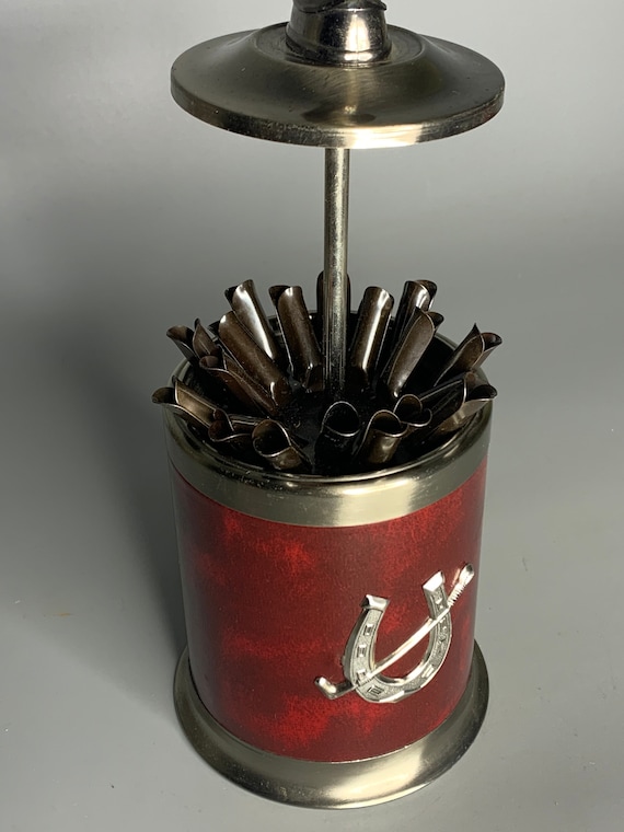 French vintage cigarette dispenser bordeaux leather-l… - Gem