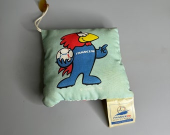 French vintage miniature collectible pillow advertising France 98 - Coupe du Monde world cup soccer game