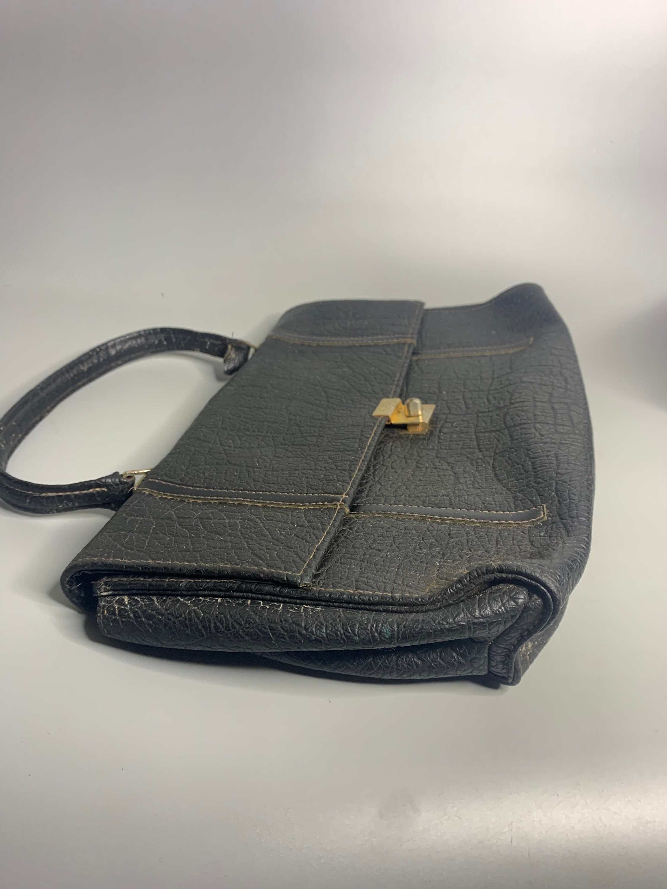 French Vintage Leather-like Handbag Purse From 1940's Era - Etsy