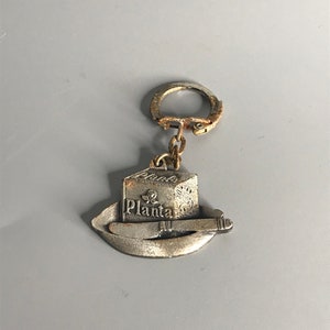 French vintage keychain holder advertising Planta butter porte clef