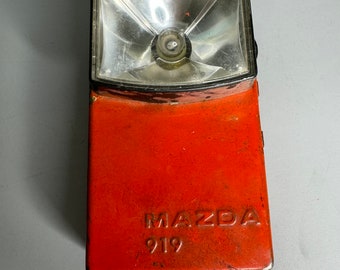 Lampe Torche Vintage SAFT MAZDA – Orange Années 70 – Pour Camping & Jardin