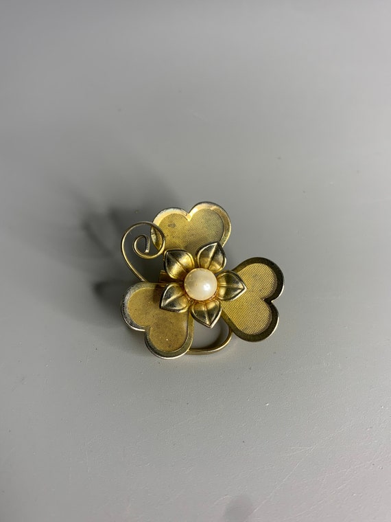 French art deco  lapel pin brooch jewelry flower … - image 1
