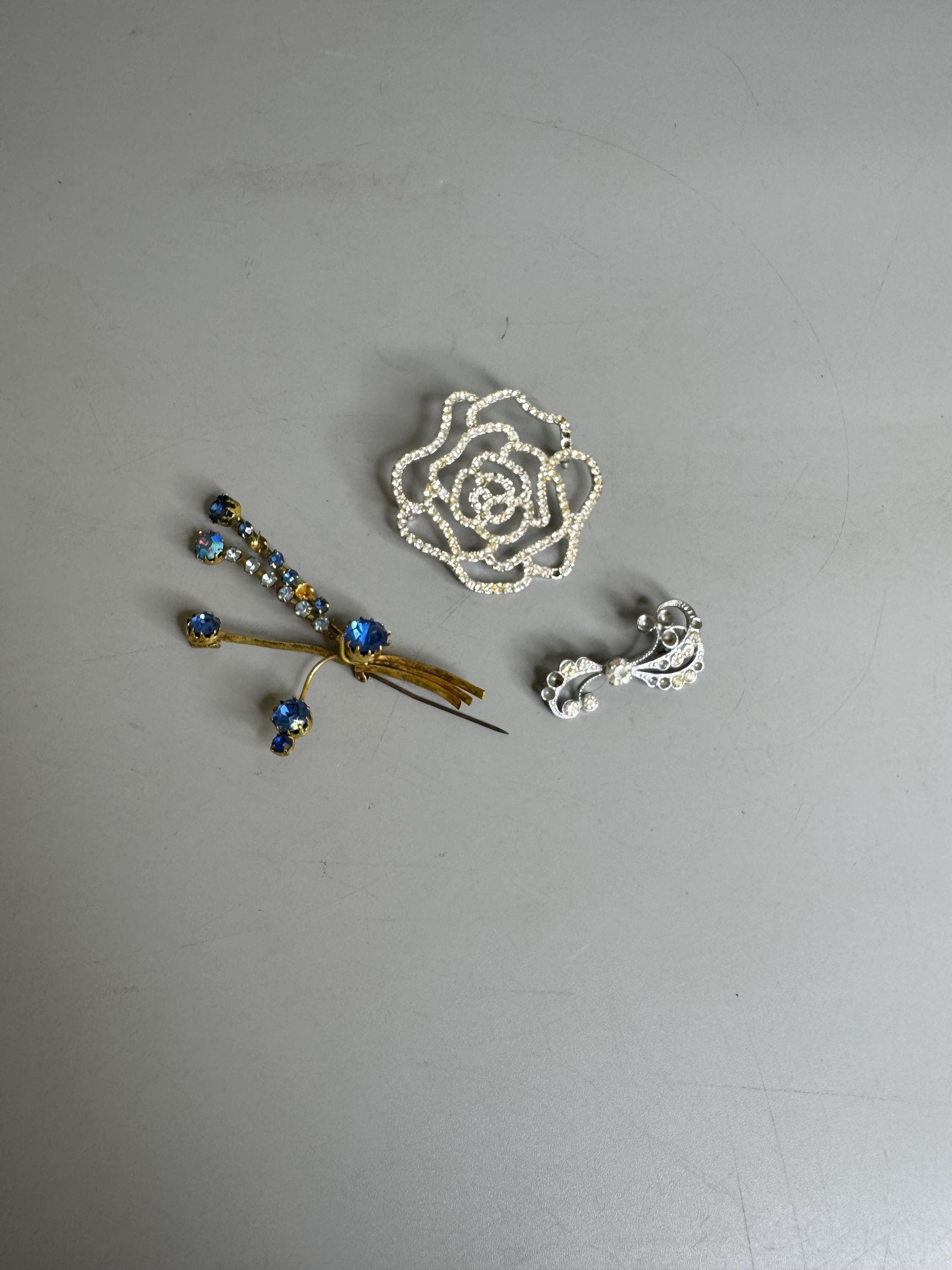 Lot De 4 Broches Anciennes En Argent & Perles - XIXe & XXe Siècle - À Restaurer