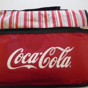 french new vintage Coca Cola collectible Beach Fun Sun case with blanket style advertising Coke country collectible coca cola advertising