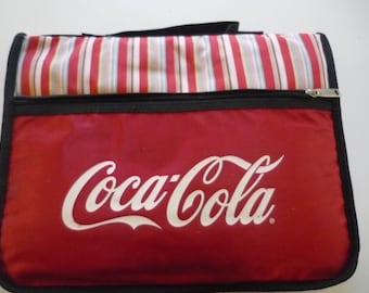 french new vintage Coca Cola collectible Beach Fun Sun case with blanket style advertising Coke country collectible coca cola advertising