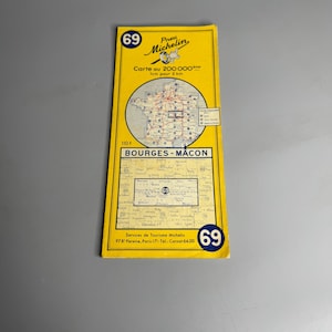 French vintage Michelin map Bourge-Macon
