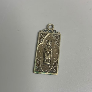 Collar colgante de plata vintage francés souvenir Notre Dame de Liesse