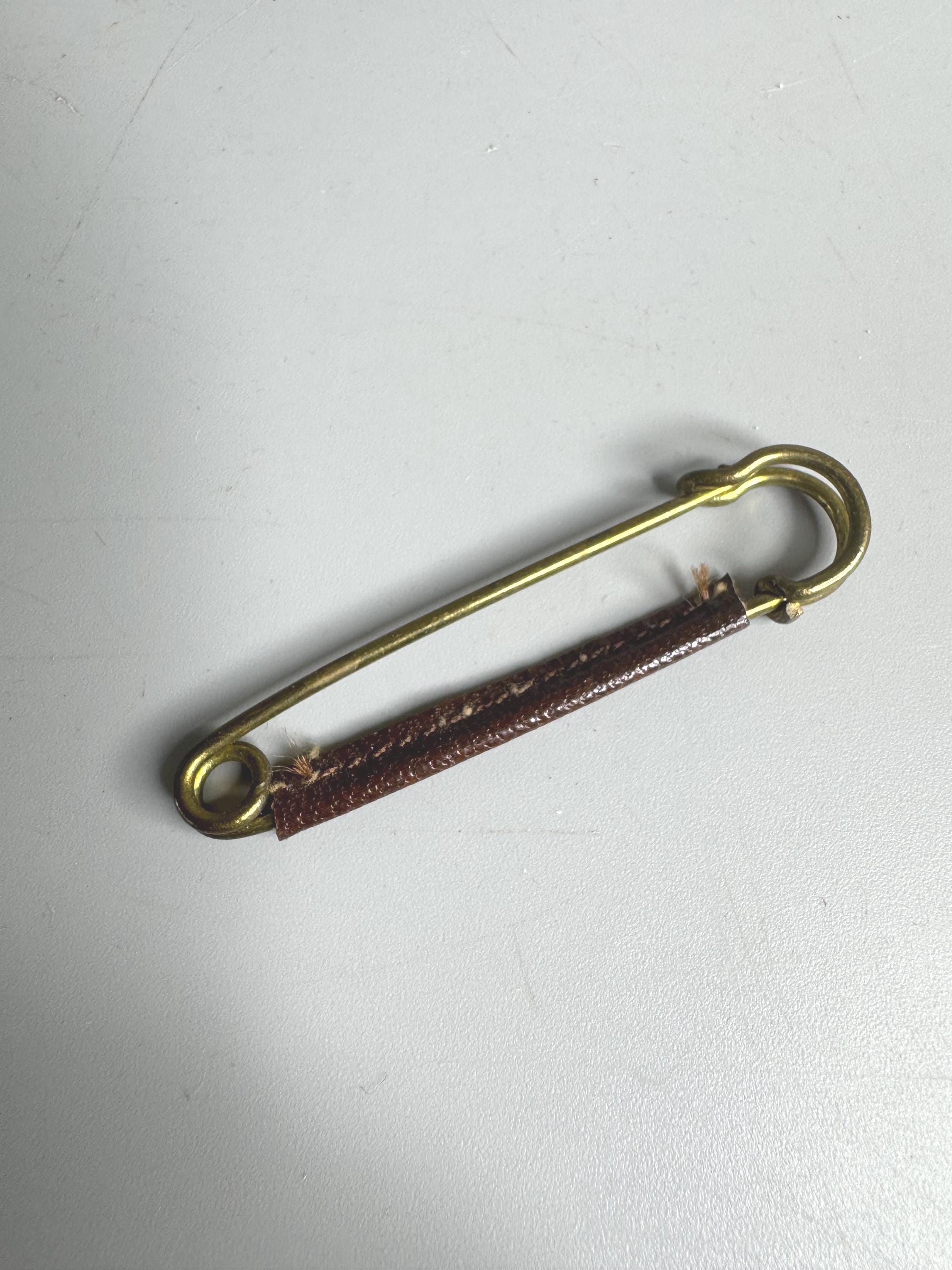 French Vintage Safety Pin Safety - Skirt Pin 1960's Era Brass and