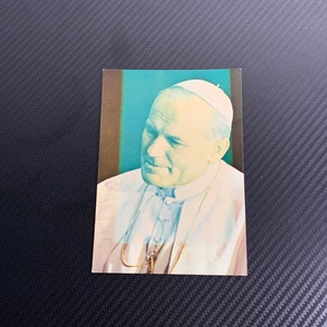 Cartolina d'epoca francese Papa Giovanni Paolo II, souvenir religioso di colore chiaro