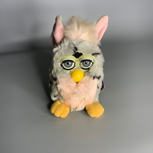 French vintage plushie doll Furby owl design