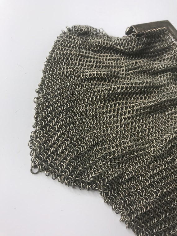 French antique mesh purse silver victorian - image 8
