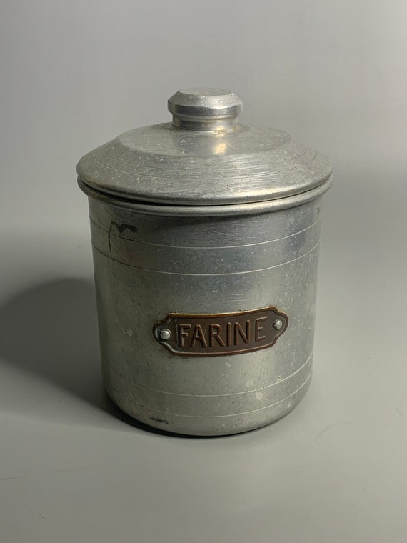 Contenitore per farina in alluminio, contenitore vintage francese, farine  per utensili da cucina -  Italia