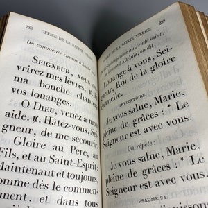 French antique missal from 1864 Tours Heures Choisies missel gold end pages rare missel
