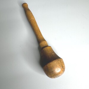 reserved ESTHER vintage wooden  pharmaceutical pilon or mortar grinding ingredients  from France hanging kitchen decor