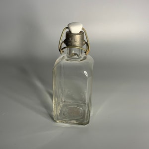 glass bottle French vintage collectible glass A.L. Marque Deposee bar decor limonade bottle