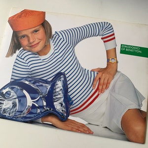 Italian Vintage Advertising Young girl Model for Zerododici of Benetton clothing