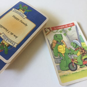 French vintage card deck 7 family playing game card toy Franklin Collectible cards mi-century no box