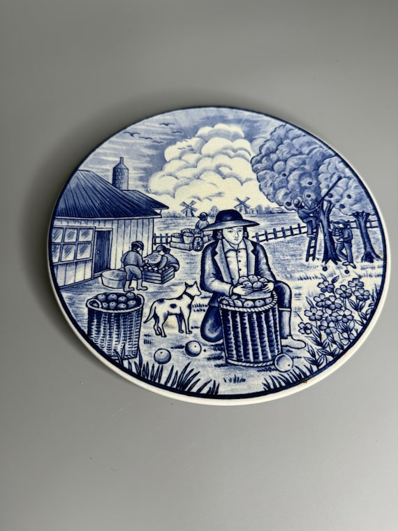 ヴィンテージ 陶器 皿 ロイヤル ブラン デルフト 日本製 コレクター 皿