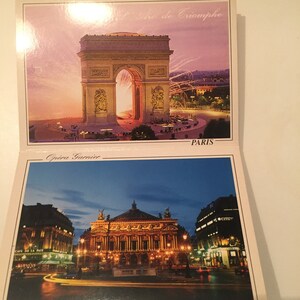 Français carte postale vintage souvenir Paris 18 cartes postales inutilisées carte vintage mi-siècle carte couleur à collectionner monuments pliant ensemble de cartes