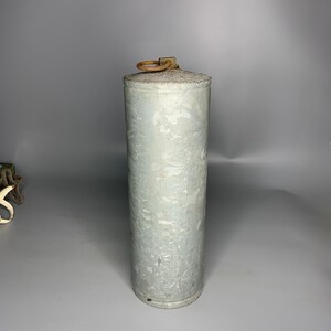 French vintage hot water bottle galvanized metal