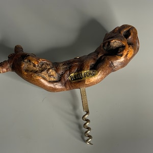 Corkscrew French vintage wood corkscrew bottle opener L&#39;economie vine design