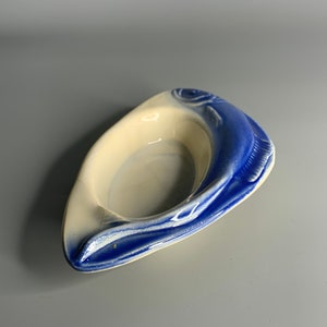 French vintage ceramic pottery fish design dish appetizer dish