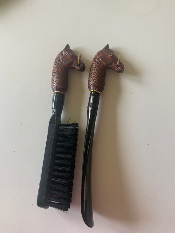 Japan vintage clothes brush horse head with shoehorn … Gem